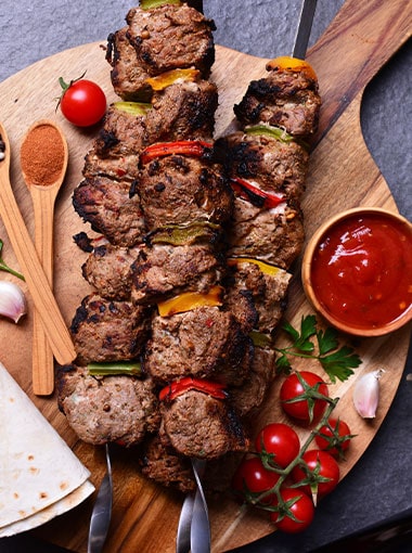 Sizzling Kebabs Served at Damson Pizza Takeaway in Solihull